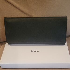 NEW! Bulova Leather-Suede Lined Folding Jewelry Case.